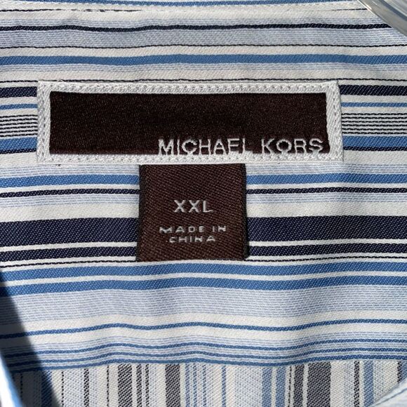 Michael Kors Longsleeve button down stripe dress shirt w/button cuffs men XXL - Picture 6 of 7